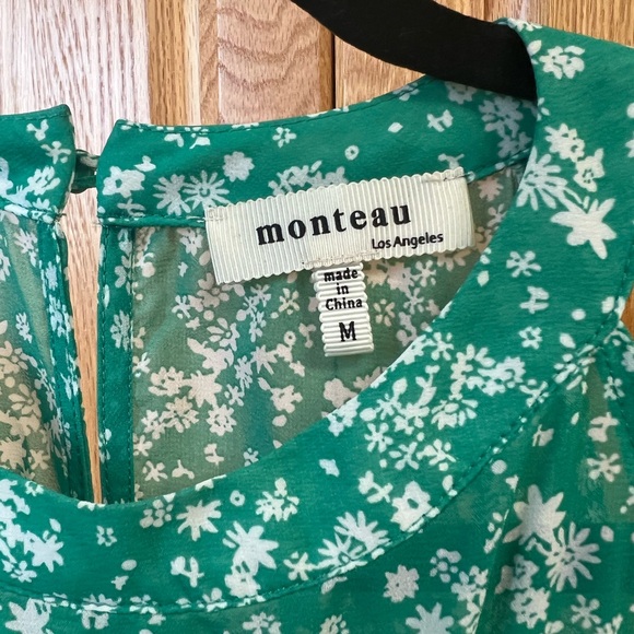 Green Floral Monteau Blouse - Picture 2 of 2